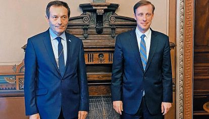 Funcionarios. Gustavo Beliz con Jake Sullivan en Washington.