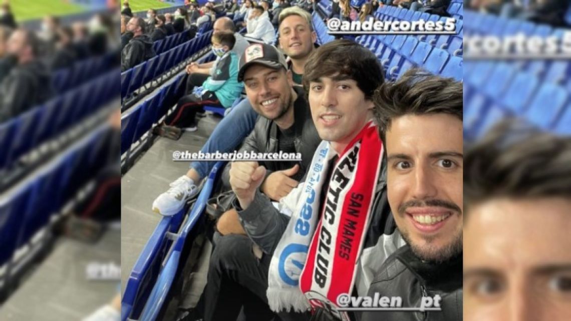 Momo Benavides estuvo presente en el encuentro de Espanyol ante