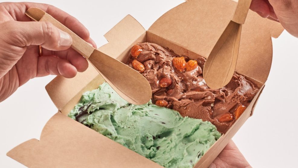 Potes de helado biodegradable