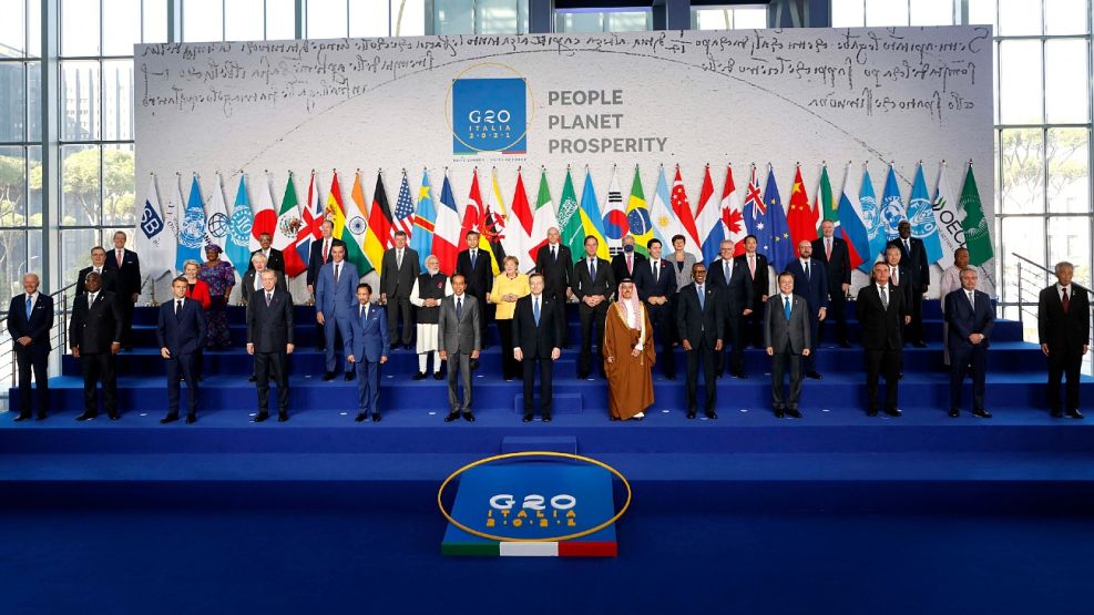 La "Foto de Familia" de la Cumbre del G20 en Roma.