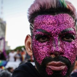 Revellers take part in the 30th Pride Parade in Buenos Aires City, on November 6, 2021. 