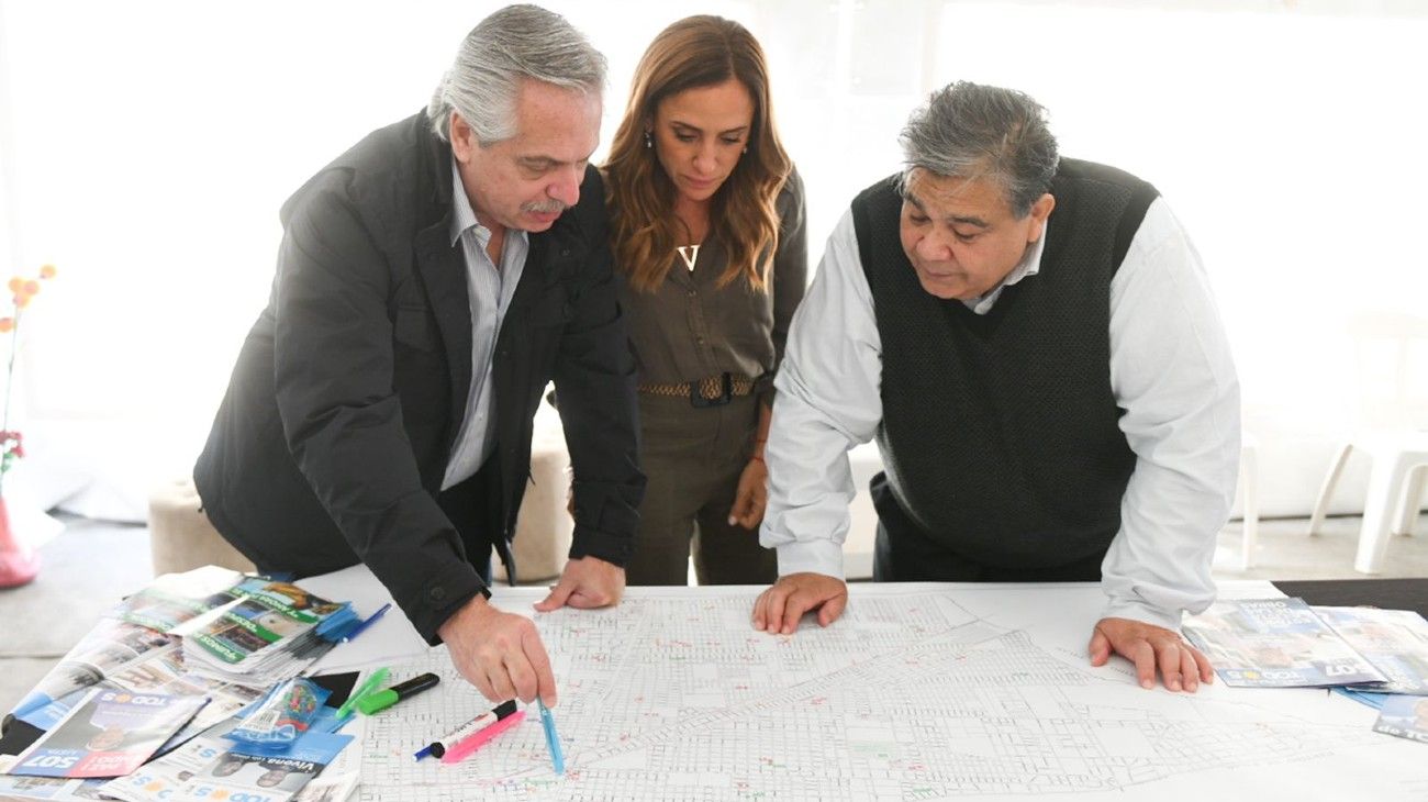 El presidente Alberto Fernández y Victoria Tolosa Paz hicieron campaña en José C. Paz.