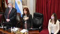 Cristina presidiendo la sesion en el Senado 20211114