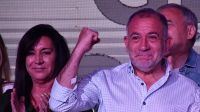 Luis Juez, festejando la victoria en las legislativas en Córdoba.