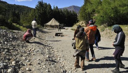 Manifestantes Mapuches