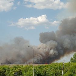 El voraz incendio que afecta a la reserva se desató en la tarde de ayer.  
