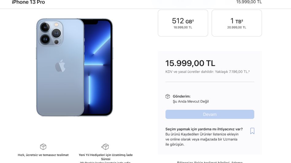 Tienda online de Apple en Turquía