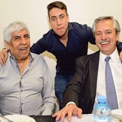 Jerónimo Moyano junto a su padre y el presidente Alberto Fernández | Foto:Cedo.