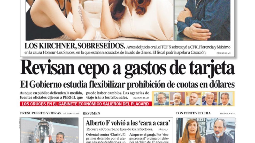 La tapa del Diario PERFIL del sábado 27 de noviembre de 2021