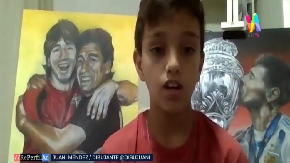 Quién es Juani Méndez, el joven dibujante que sueña con conocer a Lionel Messi