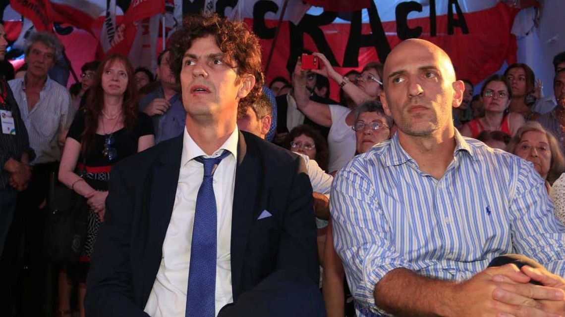 Martín Lousteau and Emiliano Yacobitti, pictured in a file photo at an event hosted by Radical leaders.