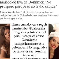 La China Suárez furiosa con Paula Vaela tras vincularla con el marido de Eva de Dominici