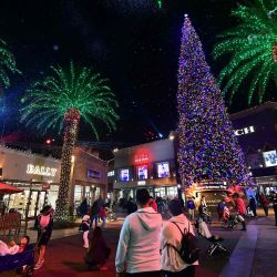 FOTO14             Un árbol de Navidad de 115 pies ilumina los Citadel en Los Ángeles, California, mientras la gente compra antes de las vacaciones.Frederic J. BROWN  | Foto:AFP