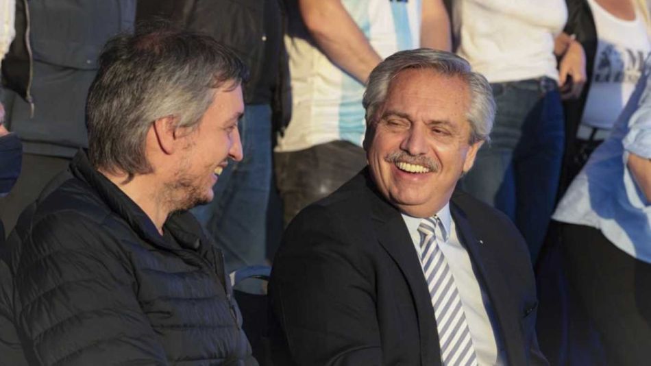 Máximo Kirchner y Alberto Fernandez, en una foto de archivo. 