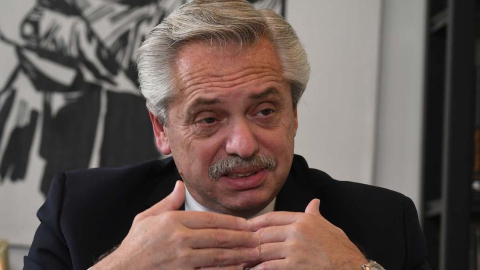El presidente Alberto Fernández, en la entrevista con Jorge Fontevecchia