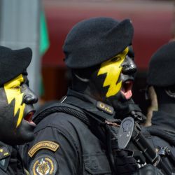 Personal de la policía participan en el "Desfile del Día del Policía" en el Monumento a la Revolución, en la Ciudad de México. | Foto:Xinhua