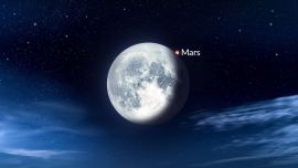 Marte acompañará al satélite natural de la Tierra, que se encontrará en su fase creciente