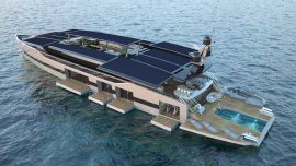 Al tratarse de un techo retráctil, éste puede abrirse para dejar a la vista una amplia terraza de casi 490 metros cuadrados.