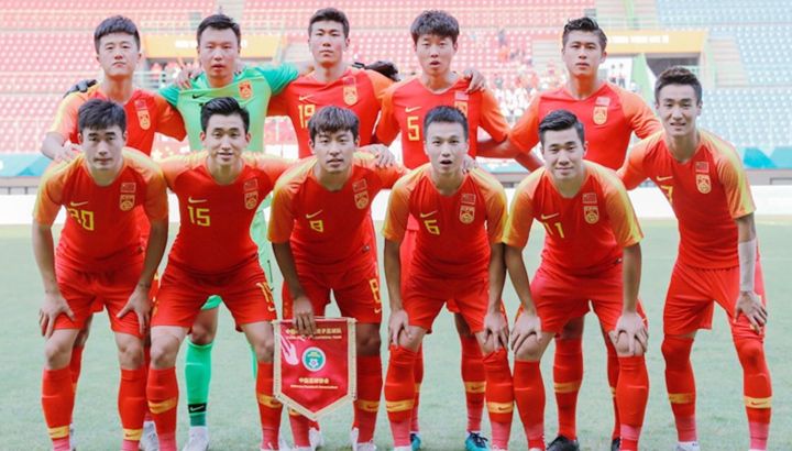 El seleccionado Sub 21 de China, durante un torneo internacional. 