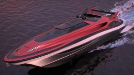 El Gran Turismo Mediterránea puede navegar a una velocidad de 70 nudos gracias a sus 3 motores MAN V12.