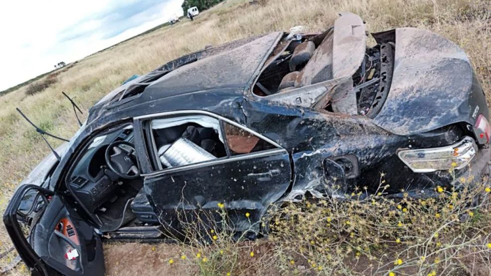 El auto en que viajaba el ex abogado de Franco Macri, en la provincia de La Pampa.