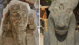 Las dos esfinges fueron encontradas en perfecto estado de conservación.