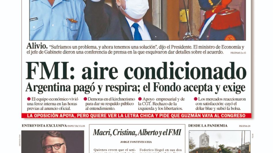 La tapa del Diario PERFIL del sábado 29 de enero de 2022
