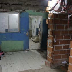 View of a house where the police raided looking for adulterated cocaine in Puerta 8 shantytown, Buenos Aires Province, on February 2, 2022.