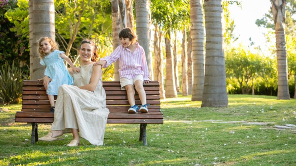 Stephi Rauhut con sos hijos
