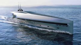 Este yate tiene la particularidad de que fue diseñado a partir de conceptos de diseño aeronáutico.