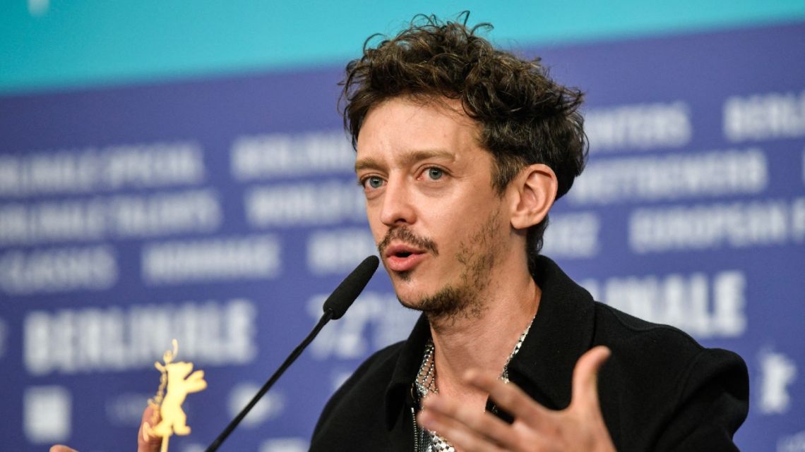 Argentine actor Nahuel Pérez Biscayart attends the press conference for the film 'Un ano, una noche' (One Year, One Night) presented in competition during the 72nd Berlinale Film Festival in Berlin on February 14, 2022. 