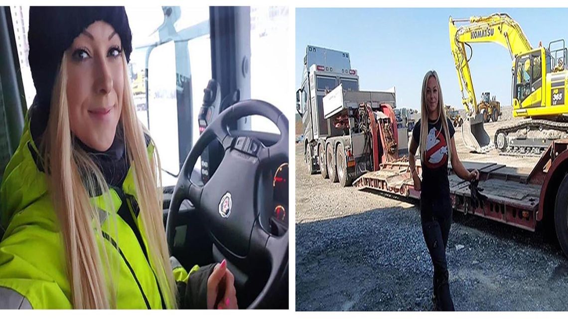 La historia de Angelica Larsson, la mujer camionera que gana 5 mil