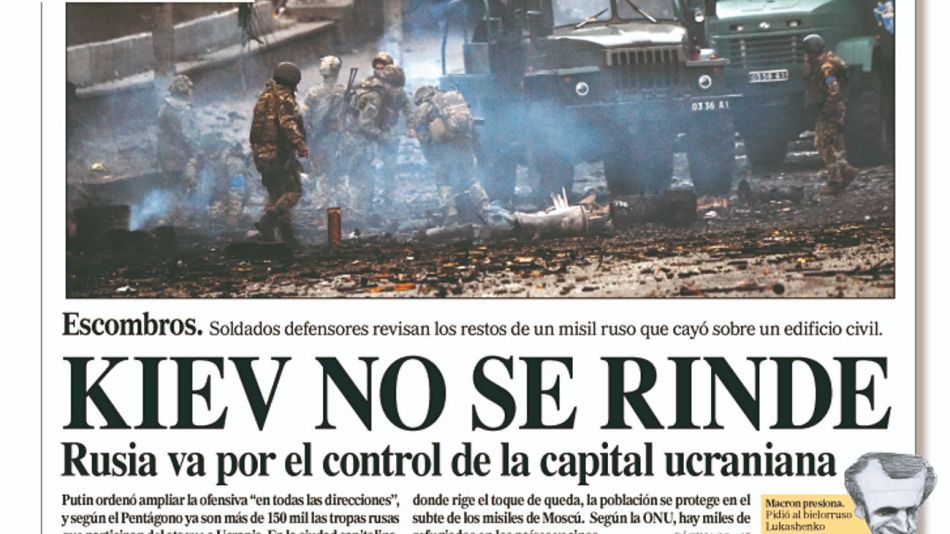 La tapa del Diario PERFIL de este domingo 27 de febrero de 2022