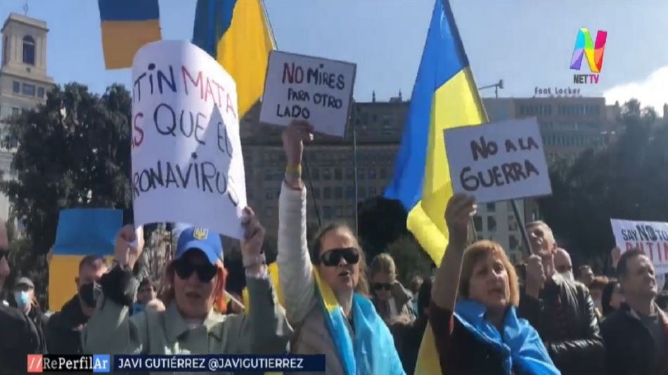 Guerra en Ucrania: así se manifestaron los ucranianos que viven en Barcelona