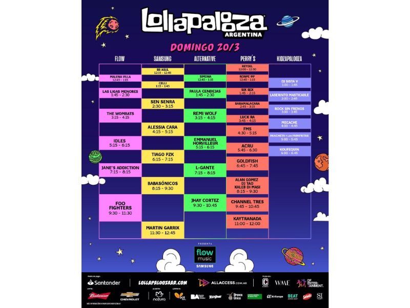 Lollapalooza Argentina 2022 Lineup