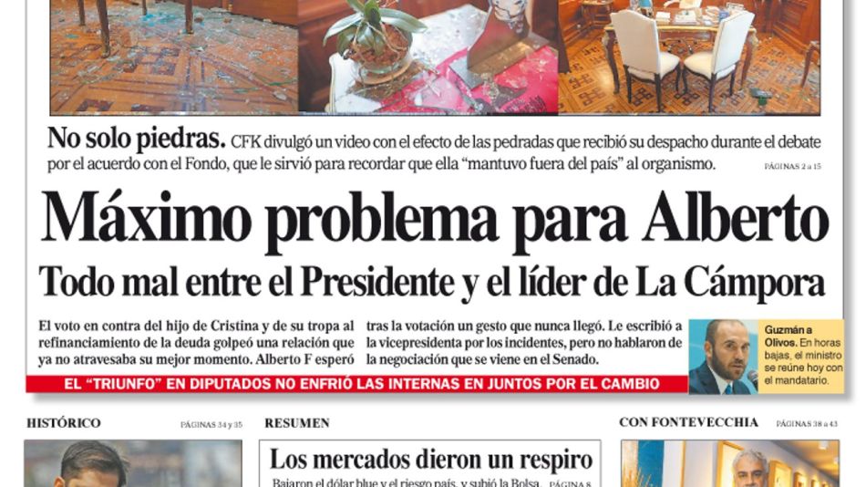 La tapa del Diario PERFIL del sábado 12 de marzo de 2022