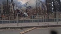 El teatro de Mariúpol tras el bombardeo. 