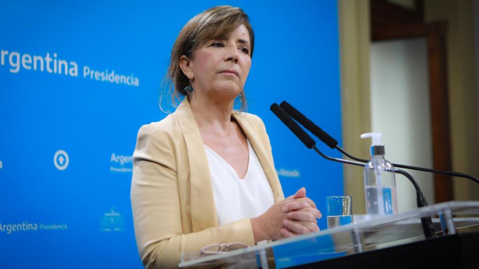 Gabriela Cerruti en conferencia de Casa Rosada 20220317