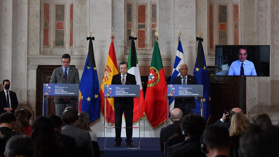  Cumbre de Roma que se realizó hoy entre España, Portugal, Grecia e Italia 20220318