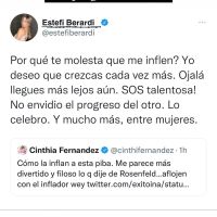 Cinthia Fernández ninguneó a Estefanía Berardi y luego la bloqueó