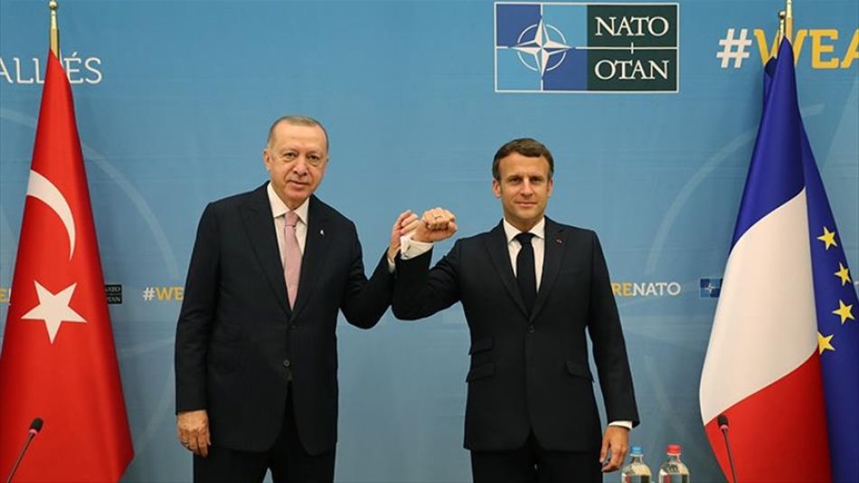 Emmanuel Macron y Recep Tayyip Erdogan.