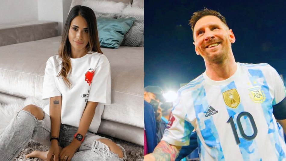 Antonela Roccuzzo y Lio Messi