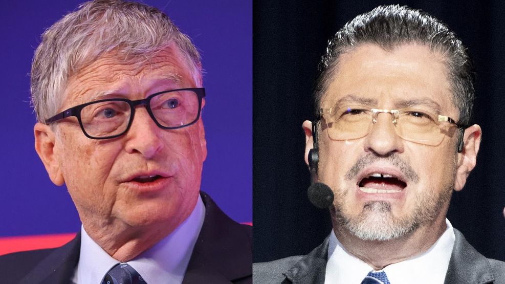 Bill Gates y Rodrigo Chaves (candidato a presidente de Costa Rica) 20220330