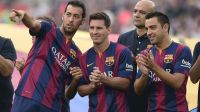 Busquets, Messi y Xavi