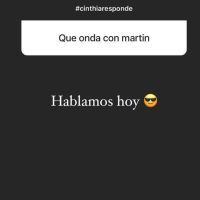 Cinthia Fernández habló del acercamiento a Martín Baclini tras su separación
