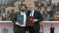 Firma de convenios y declaraciones de los presidentes Alberto Fernández y Gabriel Boric. 20220404