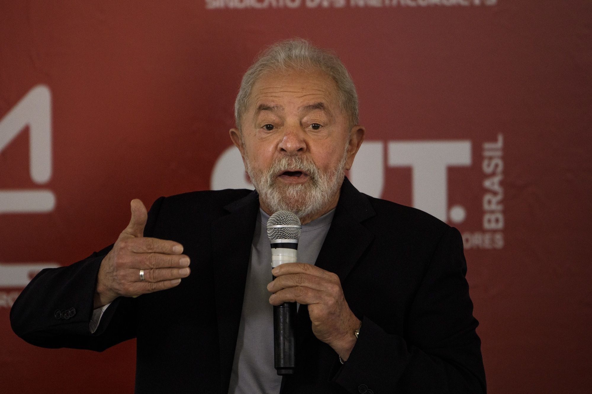 Former President Lula Speaks At The Metalworkers Union Headquarters