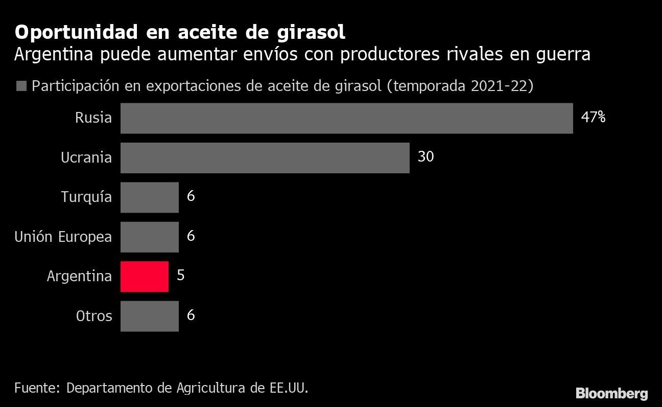 Oportunidad en aceite de girasol | Argentina puede aumentar envíos con productores rivales en guerra