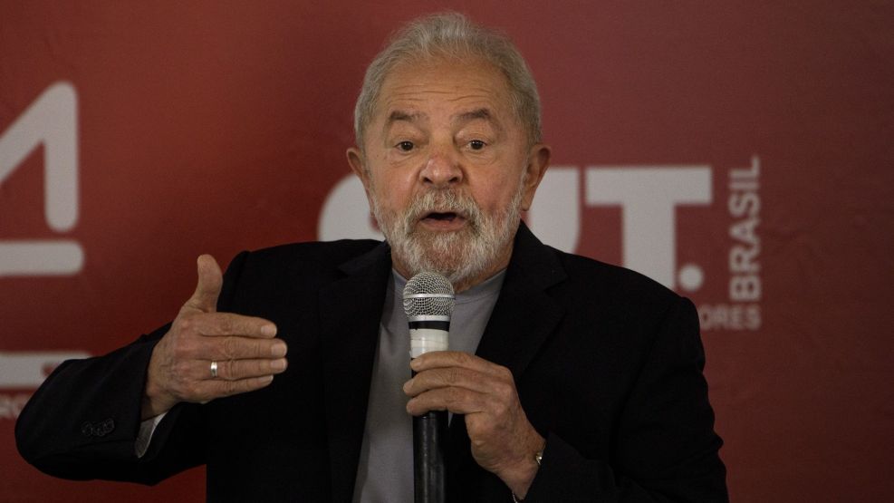 Former President Lula Speaks At The Metalworkers Union Headquarters