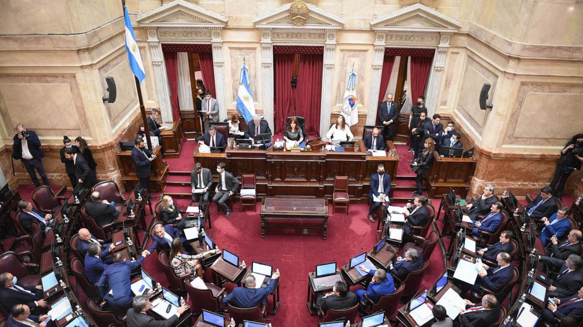 Argentina's Senate in session, pictured in 2022.